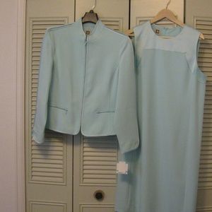 sleeveless sheath dress and matching jacket